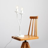 ALDEX 397B_M | Roza Aldex stolové svietidlo 47cm prepínač na vedení 2x E14 biela