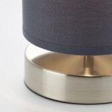 BRILLIANT 13247/22 | Clarie Brilliant stolové svietidlo 25,5cm prepínač na vedení 1x E14 saténový nike, sivé