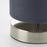 BRILLIANT 13247/22 | Clarie Brilliant stolové svietidlo 25,5cm prepínač na vedení 1x E14 saténový nike, sivé