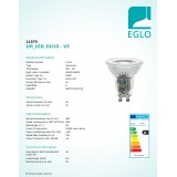 EGLO 11575 | GU10 Eglo LED svetelný zdroj svietidlo