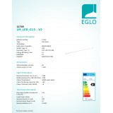 EGLO 11745 | G13 / T8 LED 24W -> 135W Eglo hriadeľ LED svetelný zdroj 1500mm + štartér žiarivky 2160lm 3000K CRI>80