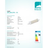 EGLO 11833 | R7s Eglo LED svetelný zdroj svietidlo