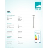 EGLO 30188 | Lisio Eglo stojaté svietidlo 100cm 1x E27 IP44 zušľachtená oceľ, nehrdzavejúca oceľ, priesvitná