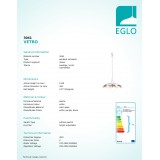 EGLO 3041 | Vetro Eglo visiace svietidlo nastaviteľná výška 1x E27 biela, fialová, čierna