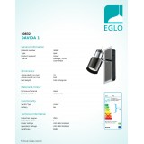 EGLO 30832 | Davida Eglo spot svietidlo prepínač otočné prvky 1x GU10 400lm 3000K čierna nikel, čierna