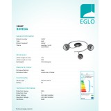 EGLO 31007 | Bimeda Eglo spot svietidlo otočné prvky 3x GU10 720lm 3000K čierna nikel, chróm