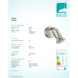 EGLO 31411 | Mini-LED Eglo stenové, stropné svietidlo otočné prvky 1x GU10 240lm 3000K matný nikel, chróm