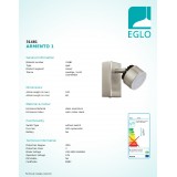 EGLO 31481 | Armento Eglo spot svietidlo otočné prvky 1x LED 540lm 3000K matný nikel, čierna