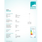 EGLO 31571 | Eglo-Pasteri-W Eglo visiace svietidlo kruhový 1x E27 matný biely, matný nikel