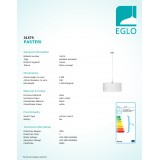 EGLO 31575 | Eglo-Pasteri-W Eglo visiace svietidlo kruhový 1x E27 matný biely, matný nikel
