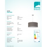 EGLO 31578 | Eglo-Pasteri-A Eglo visiace svietidlo 1x E27 matná hnedá, biela, matný nikel