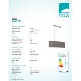 EGLO 31583 | Eglo-Pasteri-A Eglo visiace svietidlo 2x E27 matná hnedá, biela, matný nikel