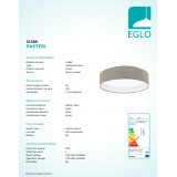 EGLO 31589 | Eglo-Pasteri-T Eglo stropné svietidlo 1x LED 950lm 3000K matný tmavošedý, biela, matný nikel