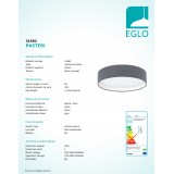 EGLO 31592 | Eglo-Pasteri-G Eglo stropné svietidlo kruhový 1x LED 950lm 3000K matná šedá, biela, matný nikel