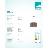 EGLO 31603 | Eglo-Maserlo-CG Eglo visiace svietidlo kruhový 1x E27 lesklé cappuccino, zlatý, matný nikel