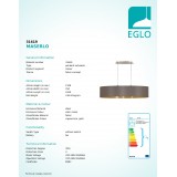 EGLO 31619 | Eglo-Maserlo-CG Eglo visiace svietidlo oválny 2x E27 lesklé cappuccino, zlatý, matný nikel