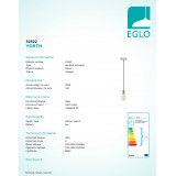 EGLO 32522 | Yorth Eglo visiace svietidlo 1x E27 matný nikel, čierna
