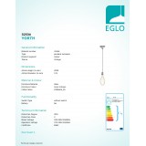 EGLO 32534 | Yorth Eglo visiace svietidlo 1x E27 starožitná strieborná