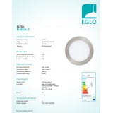 EGLO 32754 | EGLO-Connect-Fueva Eglo zabudovateľné múdre osvetlenie LED panel kruhový regulovateľná intenzita svetla, nastaviteľná farebná teplota, meniace farbu, na diaľkové ovládanie Ø170mm 1x LED 1200lm 2700 <-> 6500K matný nikel, biela