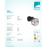 EGLO 32765 | Zapata Eglo spot svietidlo otočné prvky 1x G9 360lm 3000K čierna, jantárové