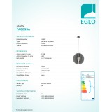 EGLO 32822 | Fabessa Eglo visiace svietidlo 1x E27 matný nikel, sivé