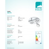 EGLO 32828 | Salto Eglo stropné svietidlo otočné prvky 2x LED 1280lm + 2x LED 360lm 3000K chróm, biela, priesvitná