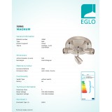 EGLO 32841 | Magnum Eglo stenové, stropné svietidlo otočné prvky 3x GU10 matný nikel, chróm
