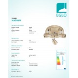 EGLO 32908 | Magnum Eglo stenové, stropné svietidlo otočné prvky 3x GU10 bronzová