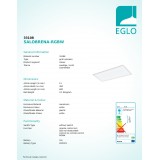EGLO 33108 | Salobrena-RGBW Eglo sadrokartónový strop RGBW LED panel obdĺžnik diaľkový ovládač regulovateľná intenzita svetla, meniace farbu 1x LED 2400lm 4000K biela