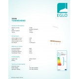 EGLO 33164 | Townshend Eglo visiace svietidlo 4x E27 biela, hnedá