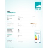 EGLO 33165 | Townshend Eglo visiace svietidlo 6x E27 biela, hnedá