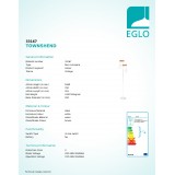EGLO 33167 | Townshend Eglo stojaté svietidlo 166,5cm prepínač na vedení 2x E27 biela, hnedá