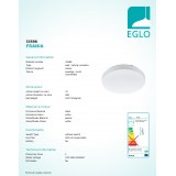 EGLO 33598 | Frania Eglo stenové, stropné svietidlo kruhový 1x LED 1100lm 4000K biela