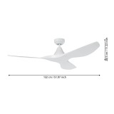 EGLO 35107 | Portsea Eglo ventilátor stropné diaľkový ovládač časový spínač matný biely