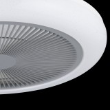 EGLO 35138 | Kostrena Eglo svietidlo s ventilátorom stropné kruhový diaľkový ovládač regulovateľná intenzita svetla, nastaviteľná farebná teplota, časový spínač 3x LED 3300lm 2700 <-> 6500K biela, sivé, kryštálový efekt