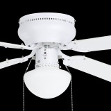 EGLO 35181 | Cagliari Eglo svietidlo s ventilátorom stropné 2x prepínač na ťah 1x E27 matný biely, dub, opál