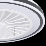 EGLO 35182 | Almeria-EG Eglo svietidlo s ventilátorom stropné kruhový diaľkový ovládač regulovateľná intenzita svetla, nastaviteľná farebná teplota, časový spínač 3x LED 3300lm 2700 <-> 6500K biela, čierna, opál