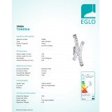 EGLO 39004 | Toneria Eglo stenové svietidlo 1x LED 1200lm 4000K chróm, priesvitná