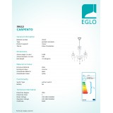 EGLO 39112 | Carpento Eglo luster svietidlo 3x E14 chróm, biela, krištáľ