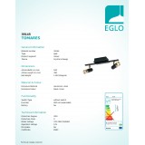 EGLO 39145 | Tomares Eglo spot svietidlo regulovateľná intenzita svetla, otočné prvky 2x LED 960lm 3000K čierna, mosadz