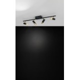 EGLO 39147 | Tomares Eglo spot svietidlo regulovateľná intenzita svetla, otočné prvky 4x LED 1920lm 3000K čierna, mosadz