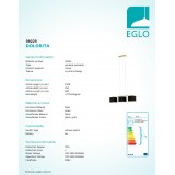 EGLO 39225 | Dolorita Eglo visiace svietidlo 3x E27 mosadz, čierna, zlatý