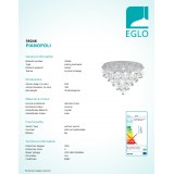 EGLO 39246 | Pianopoli Eglo stropné svietidlo regulovateľná intenzita svetla 43x LED 9245lm 3000K chróm, priesvitná