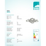 EGLO 39251 | Brea Eglo stenové, stropné svietidlo otáčateľný svetelný zdroj 4x LED 1920lm 3000K matný nikel, biela, priesvitná