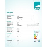 EGLO 39284 | Antelao Eglo visiace svietidlo regulovateľná intenzita svetla 1x LED 4200lm 4000K chróm, priesvitná