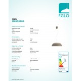 EGLO 39294 | Marghera Eglo visiace svietidlo regulovateľná intenzita svetla 1x LED 1500lm 3000K taupe, biela