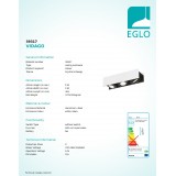 EGLO 39317 | Vidago Eglo stropné svietidlo tehla regulovateľná intenzita svetla, otáčateľný svetelný zdroj 3x LED 1530lm 3000K biela, čierna