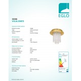 EGLO 39398 | Vilalones Eglo stropné svietidlo regulovateľná intenzita svetla 10x LED 5500lm 3000K zlatý, priesvitná