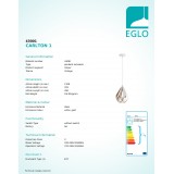 EGLO 43001 | Carlton-1 Eglo visiace svietidlo 1x E27 biela, zlatý