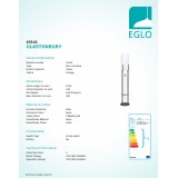 EGLO 43141 | Glastonbury Eglo stojaté svietidlo 151cm prepínač na vedení 1x E27 čierna, biela
